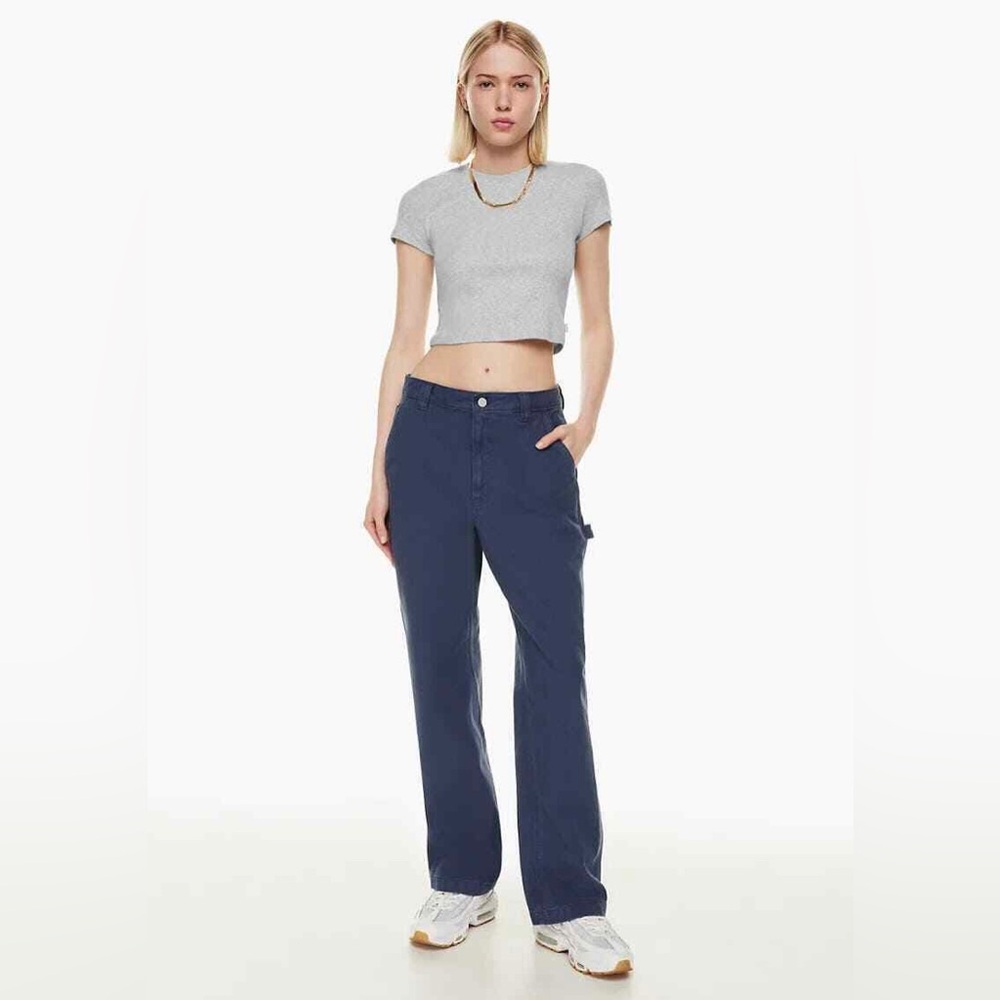 TNA Aritzia Greenwich Carpenter Pants Navy Blue Size 0 Cotton Pockets High Rise